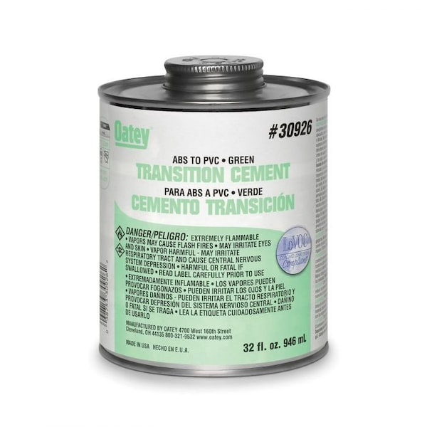 Oatey LOW VOC ABS TO PVC TRANSITION SOLVENT CEMENT, 32 OZ CAN